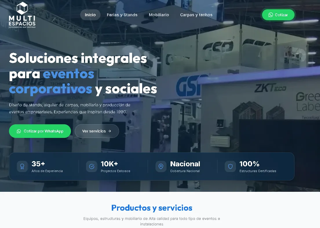 Sitio Web multiespacios