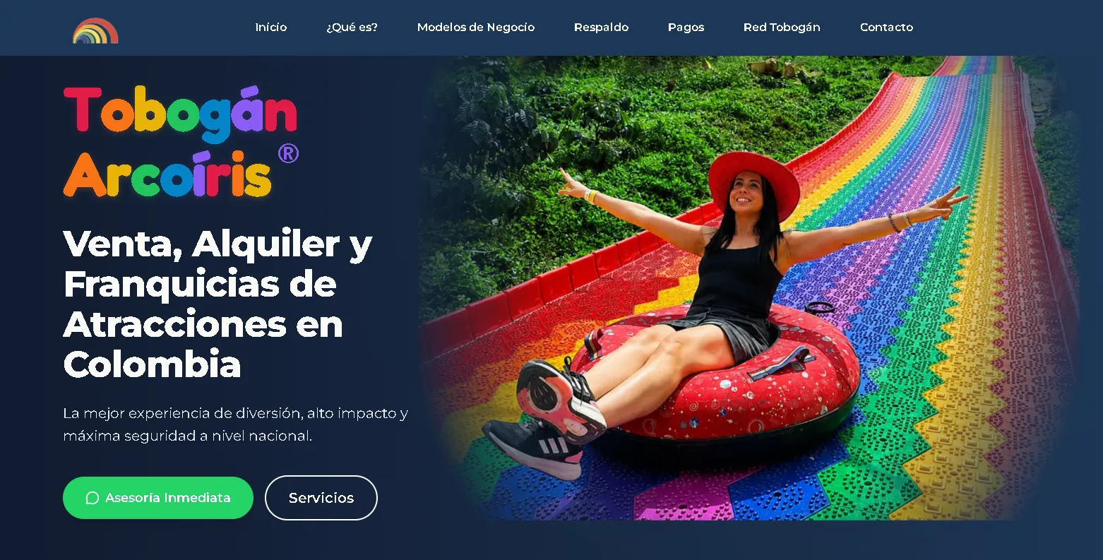 Landing Page Tobogán Arcoíris